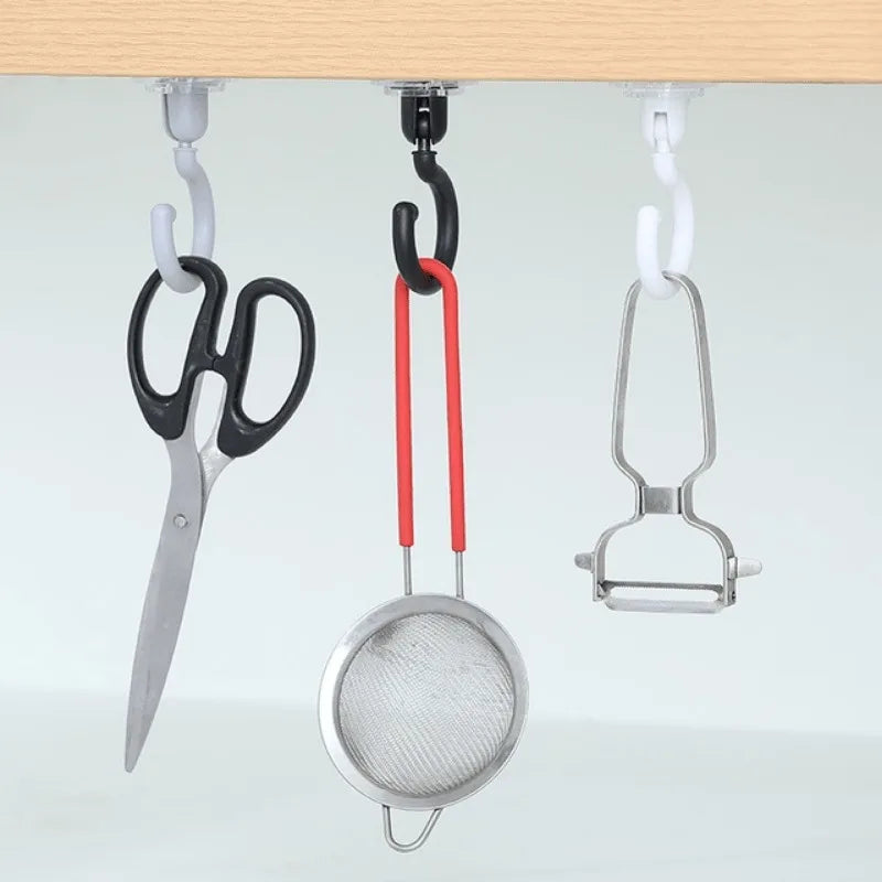 2pcs 360°Rotatable Ceiling Wall Hook, Self-adhesive Wall Hooks, Ceiling Hanging Hook for Dome Bed Canopy Netting Mosquit.
