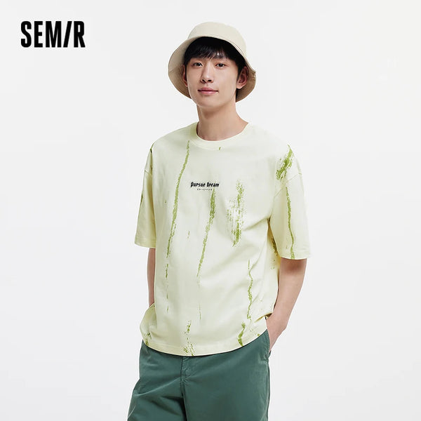អាវយឺតបុរស Semir ឆ្នាំ ២០២៦ បោះពុម្ពលើក្រណាត់កប្បាសសុទ្ធ រចនាម៉ូដធម្មតា