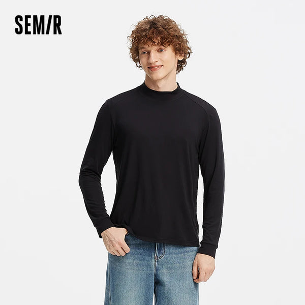 អាវយឺតបុរស Semir កអាវពណ៌រឹង រចនាប័ទ្មប្រចាំថ្ងៃ ទន់ភ្លន់ និទាឃរដូវ ឆ្នាំ២០២៦ ដៃវែង ស្រទាប់មូលដ្ឋាន