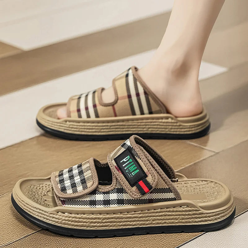 Men's soft insole Slides Comfort Casual Slippers Summer new breathable lightweight Non-slip Slip on walking Daily wear slippers