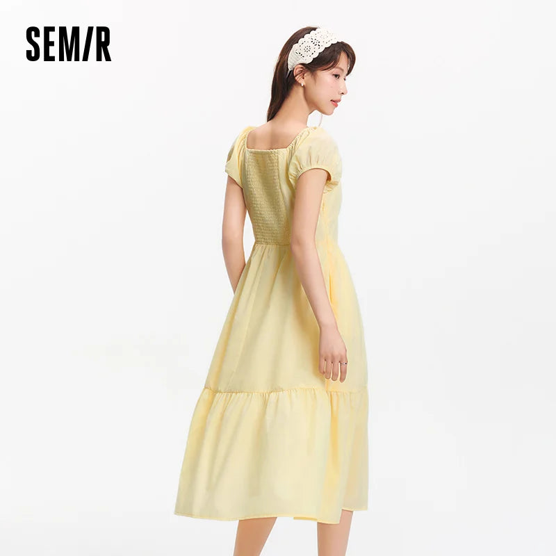 Semir Elegant Dress Women Gentle Summer 2025 New Bowknot U Neck Long Maxi Dress for Special Occasions