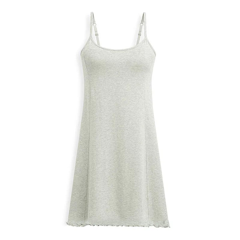 Sexy Nightwear Women Sleep Shirts Modal Sling Nightdress Slim Chest Pad Sleepwear Night Dress Female Nightgowns Vestidos Mujer