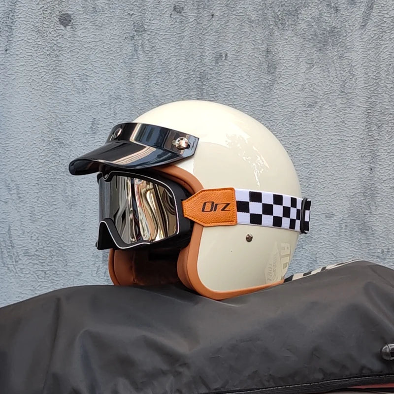DOT Approved Retro Motorcycles Helmets 3/4 Open Face Helmet Moto Suitable For Men And Women