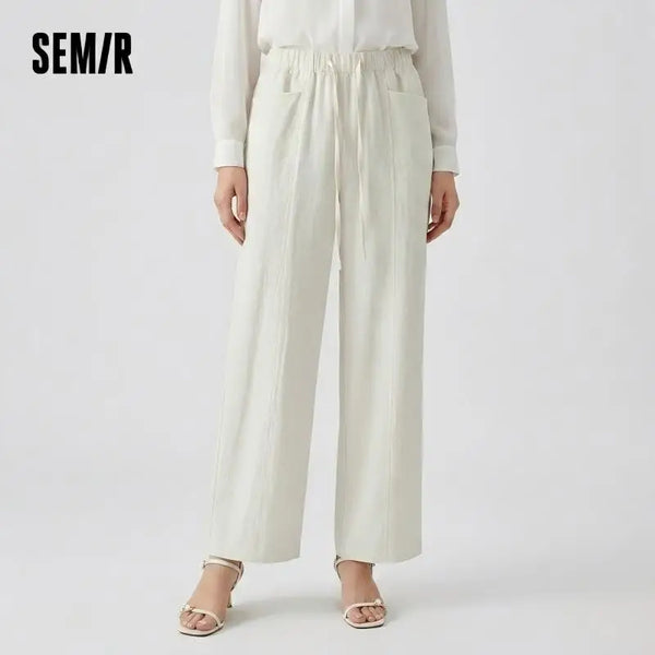 ខោ Semir សម្រាប់ស្ត្រី រដូវផ្ការីក ឆ្នាំ២០២៦ ខោជើងវែង សាច់ក្រណាត់ទឹកដោះគោ ខោជើងវែង ខោទាន់សម័យ ឆើតឆាយ