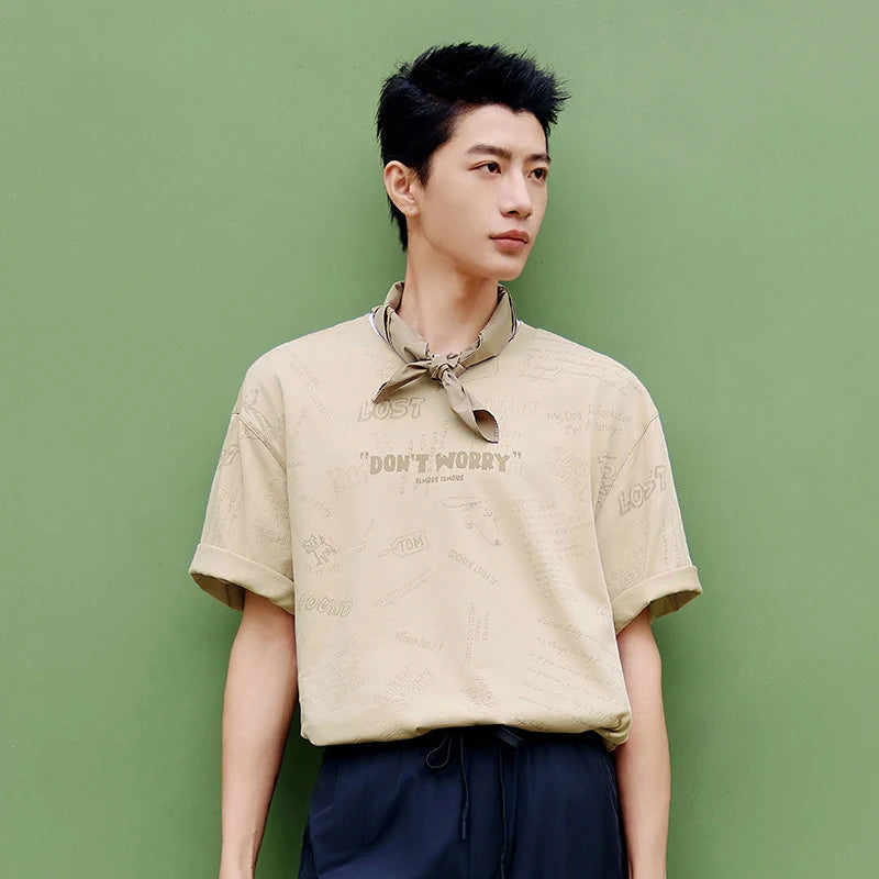 Semir Mens Tshirt 2026 Cute Animal All Over Printed Knitted Pure Cotton Loose Fashion Casual