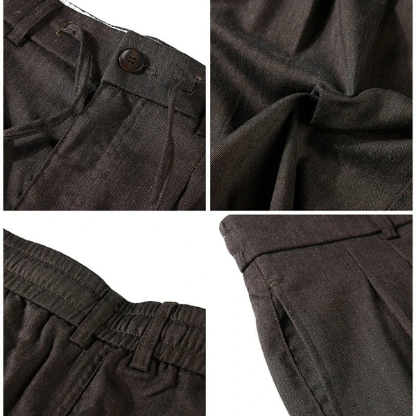 Men's Premium Lyocell-Linen Blend Shorts – Wrinkle-Resistant Elastic Waist Relaxed Fit Casual 5-Inch Shorts for Summer