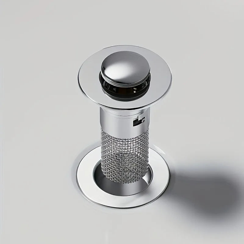 1/2 piece bathroom hair filter mesh, made of mesh material and chrome-plated plastic, suitable for kitchen sinks and bathrooms