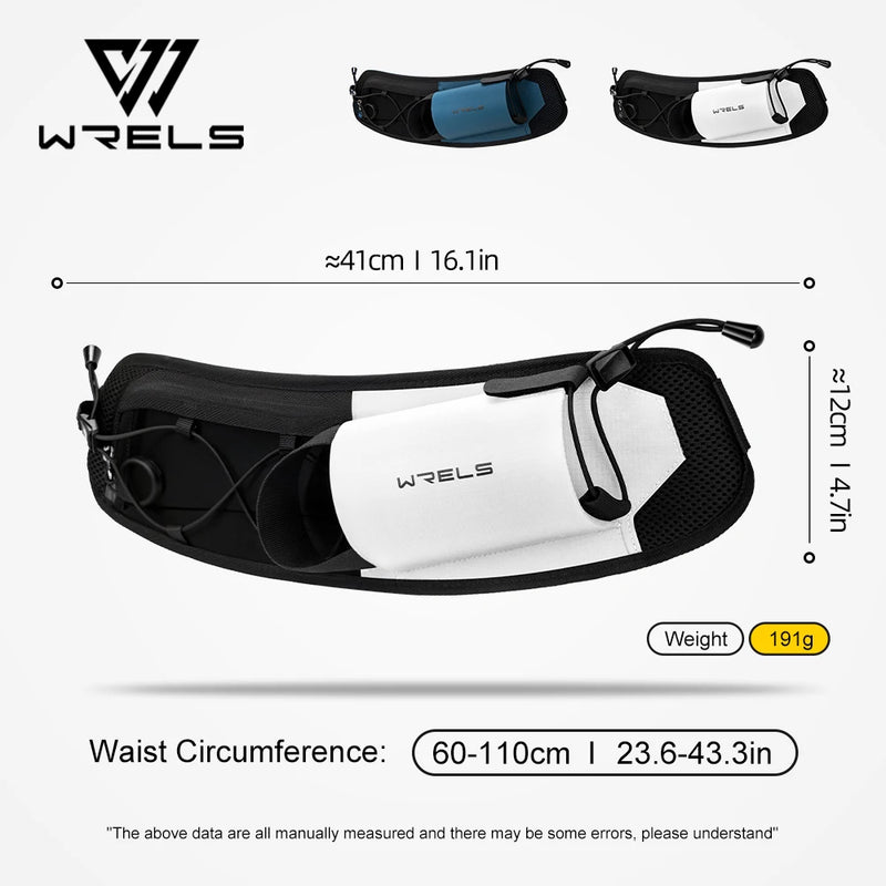 WRELS Running Bag Waist Bag Men Belt Bag Marathon Trail Waist Pack For Phone Water Bottle Sports Fanny Pack Fitness Dual Pocket