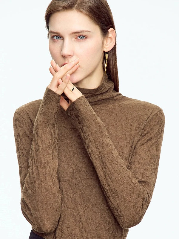 អាវយឺត AMII Turtleneck អាវយឺតដៃវែងសម្រាប់ស្ត្រីឆ្នាំ ២០២៦ រដូវរងាថ្មី Pullover ប៉ាក់ស្លីមកំពូលស្ត្រី ១២៥២៤១២៨
