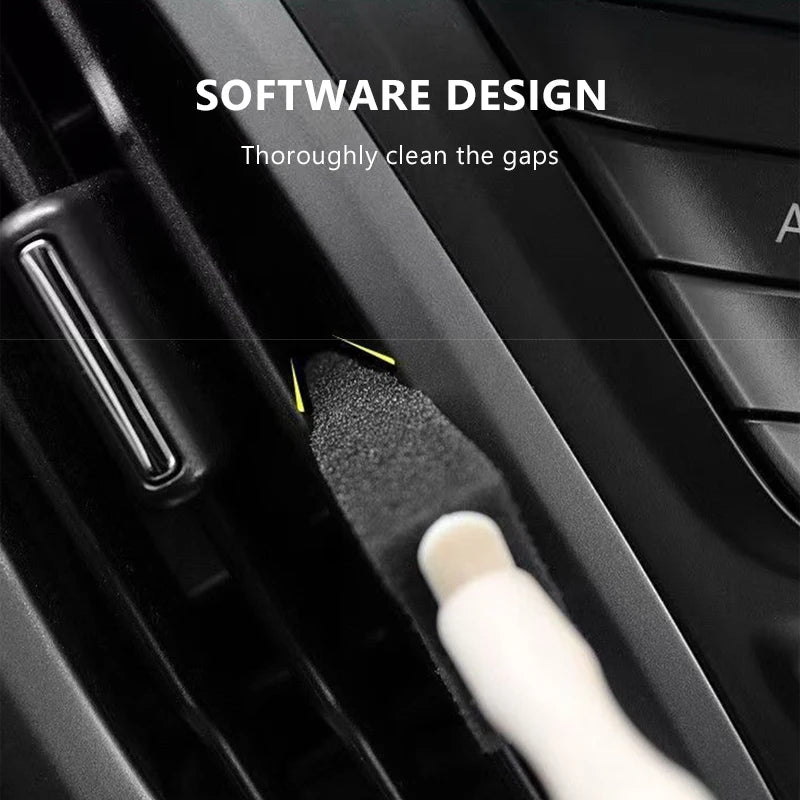 SEAMETAL 10PCS Car Air Vent Cleaner Brush Set Car Air Conditioner Cleaning Brushes Dust Remover for Car Interior Cleaning Tools