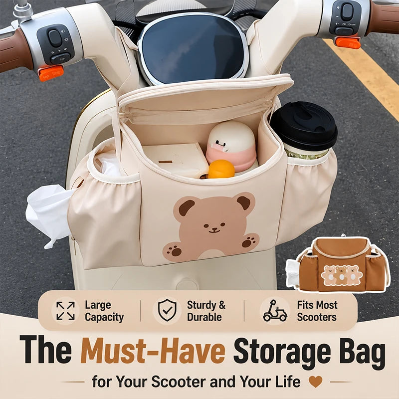 SEAMETAL Large Capacity Electric Bike Storage Bag Multi Functional Bicycle Hanging Bag Waterproof PU for Motorcycle Accessories