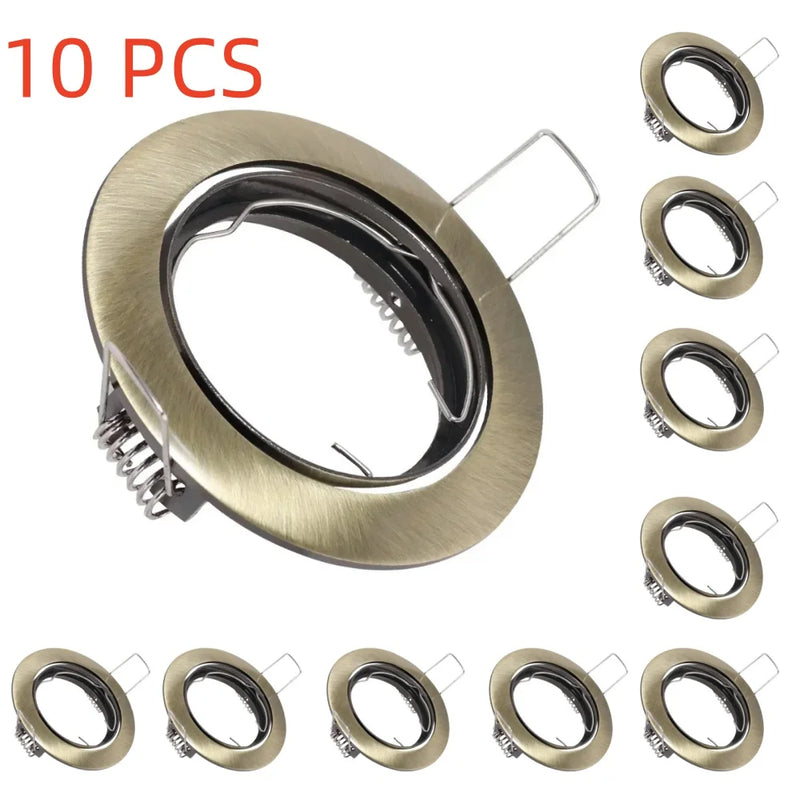 JOYINLED 1/10PCS Round Recessed LED Downlight Frame Adjustable Ceiling Light Fixture GU10 MR16 Bulb Holder Trim Spotlight
