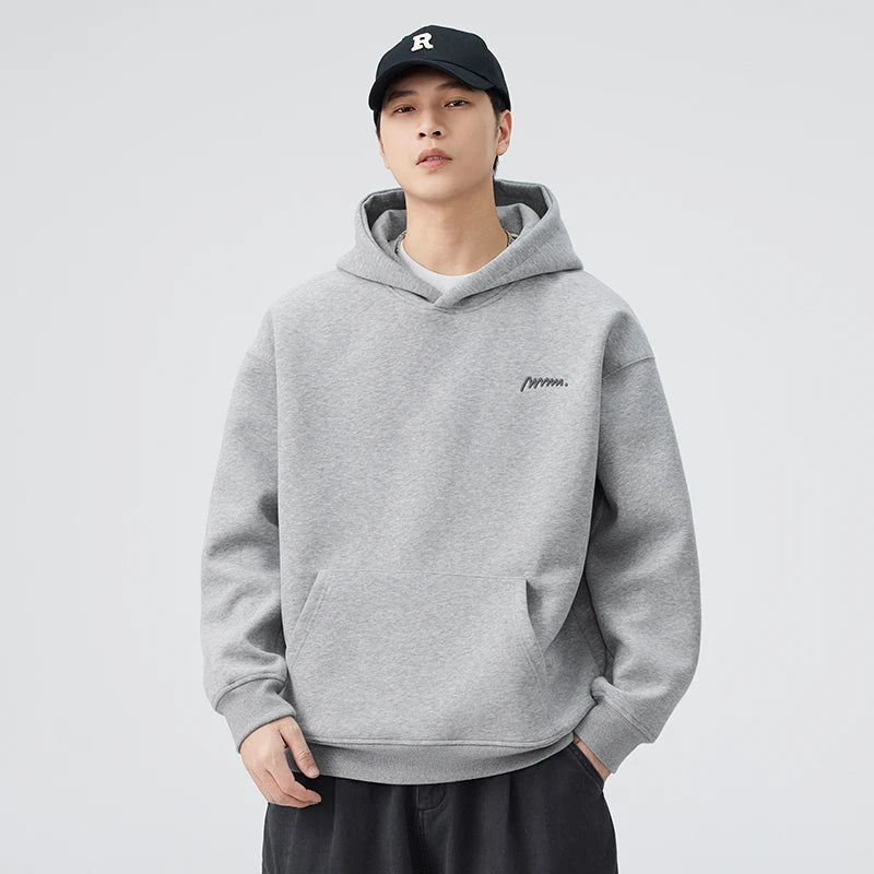 DUKEEN 420G Heavyweight Men's Hooded Sweatshirt Autumn and Winter Casual Trend Embroidered Loose Fit Pullover Men's Clothing