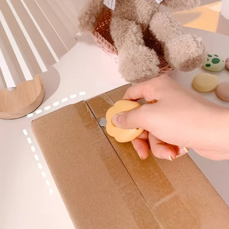 2pcs Cute Cat Paw Paper Cutters,Retractable Paper Cutter withSpring-Loaded Blade,for Office, School, Crafting & Projects.