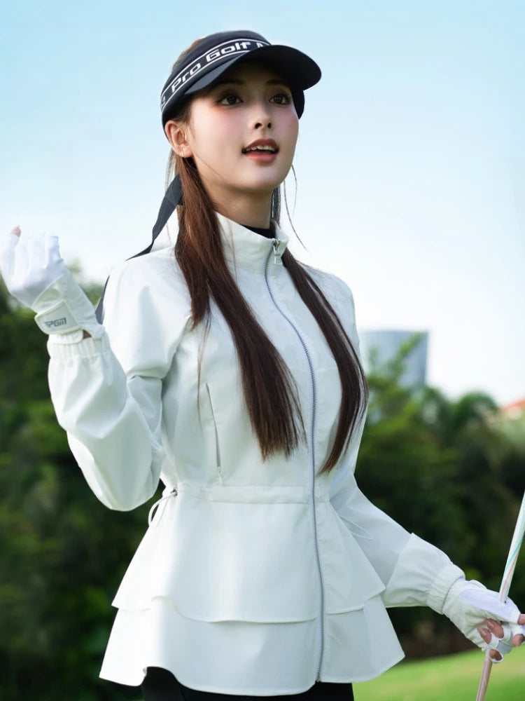 Golf Women's Jacket Zipper Stand Up Collar Autumn/Winter Top Coat YF844