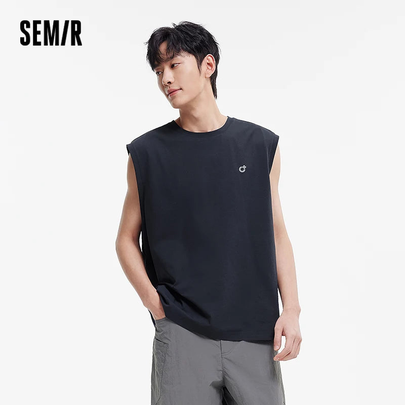 Semir Quick-Dry Sun Protection Sleeveless Shirt Men Sporty Loose Fit 2025 Summer New Athletic Top for Outdoor Activities