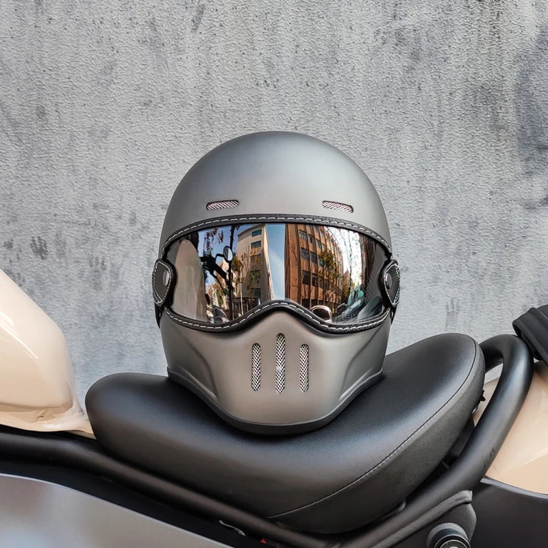 Motorcycle FBR Full Face Retro Helmet Tokyo Style Motorcycle Casco Moto Japan TT Helmets Fiberglass With Clear Visor