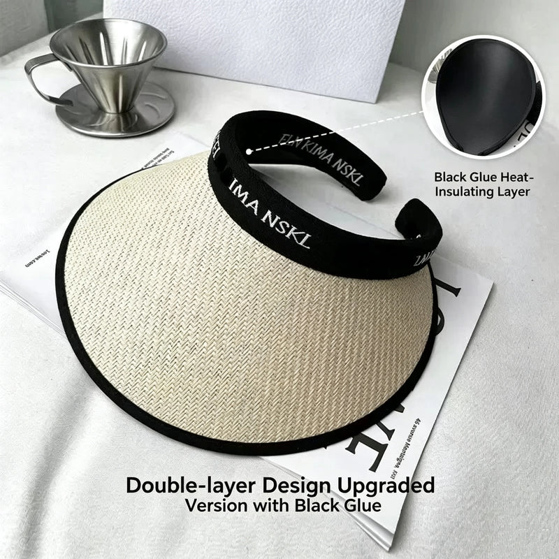 Summer Large Brim Sunshade and Sun Protection Hat, Women's Empty Top Hat, 2024 New UV Resistant Sun Hat, Versatile
