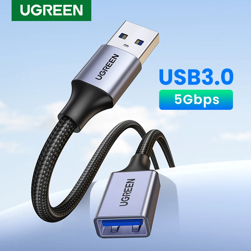 Ugreen USB 3.0 Cable USB Extension Cable Male to Female Data Cable USB3.0 Extender Cord for PC USB Extension Cable