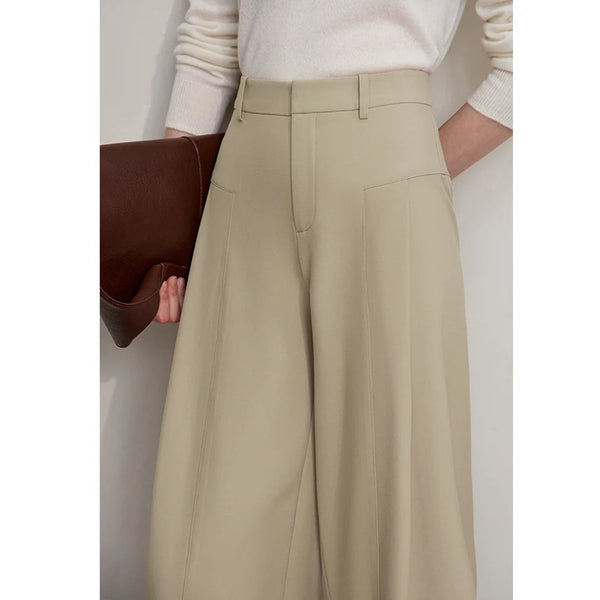 Amii Women's Pants 2026 Winter New Commuter Solid Color Wide-leg Pants For Woman Casual Loose Versatile Woman Trousers 12544101