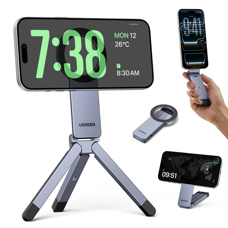 UGREEN Magnetic Phone Tripod for Magsafe Tripod 360° Rotating Travel Phone Holder Stand For iPhone 17 16 Pro Samsung S26  Xiaomi