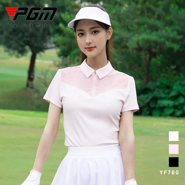PGM Golf Women Short Sleeved T-shirt Spring/Summer Tennis Polo Top YF780