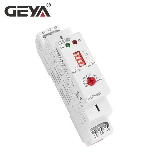 រេឡេកំណត់ពេលវេលា GEYA GRT8-EC 10A មុខងារពីរ រេឡេពន្យាពេលបើក ឬបិទ រេឡេពន្យាពេល AC220V AC380V ACDC24V-240V រេឡេកំណត់ពេលវេលា CE CB ROHS