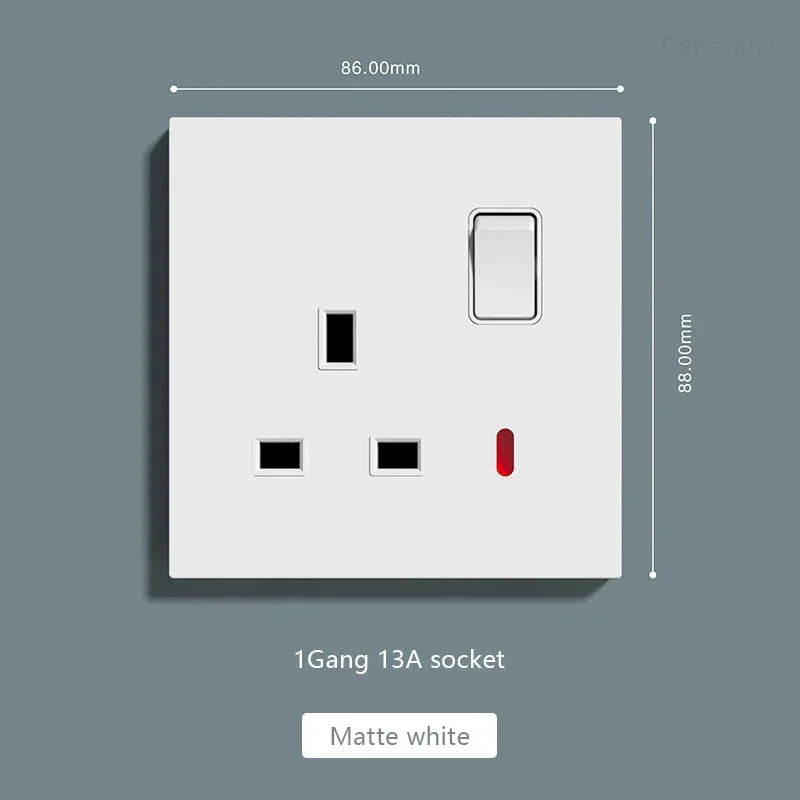 UK Standard Power Socket 13A Quick charge Plug 20W Smart Type-C Wall Outlet,220V Electrical Universal Wall Light 2way Switch