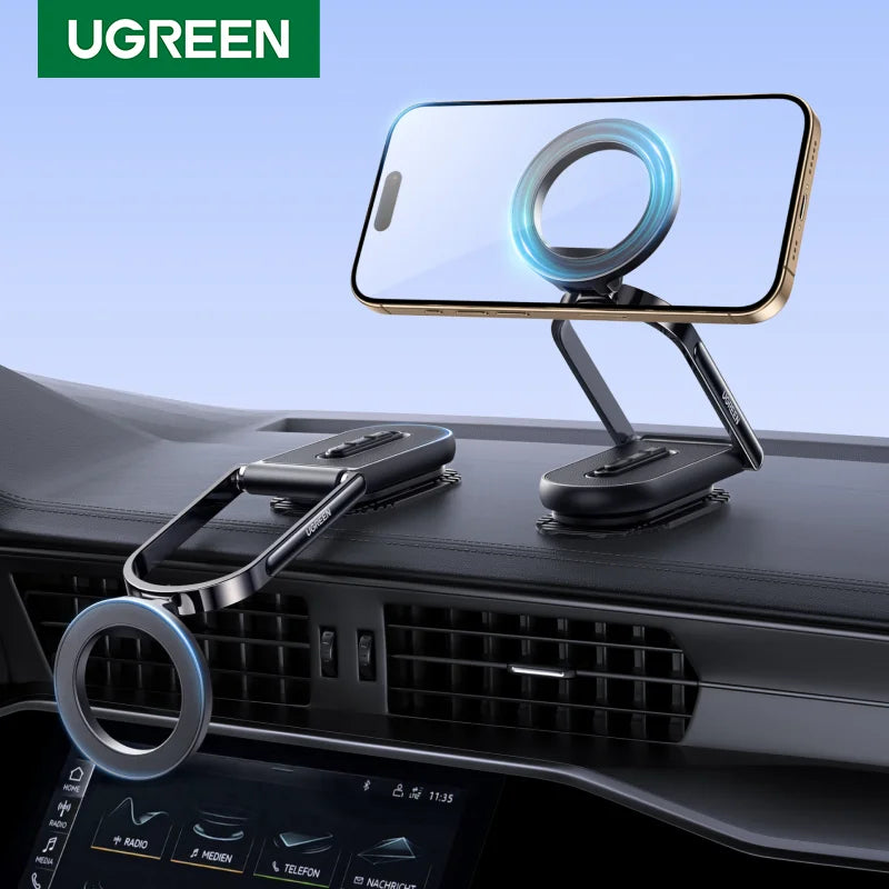 UGREEN Magnetic Dashboard Car Phone Holder Rotatable & Detachable Car Mount For Magsafe iPhone 16 15 Pro Samsumg S25 Xiaomi