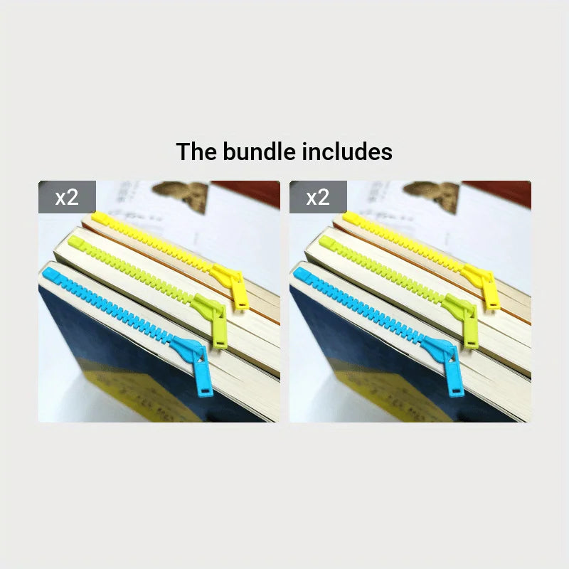 3pcs Innovative Zipper-Shaped Bookmark - Durable Plastic, Perfect for Everyday Office Use, Random colors, Bookmark