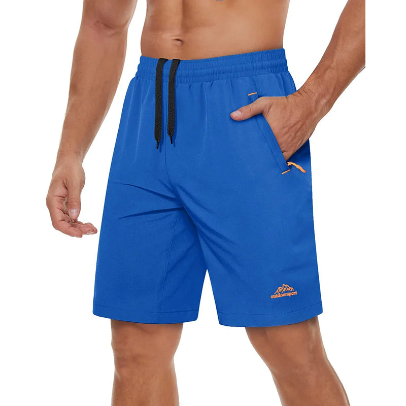 TACVASEN Quick Dry Athletic Running Shorts with Zipper Pockets Men's Summer Shorts for Gym Training Workout Hiking Casual Shorts