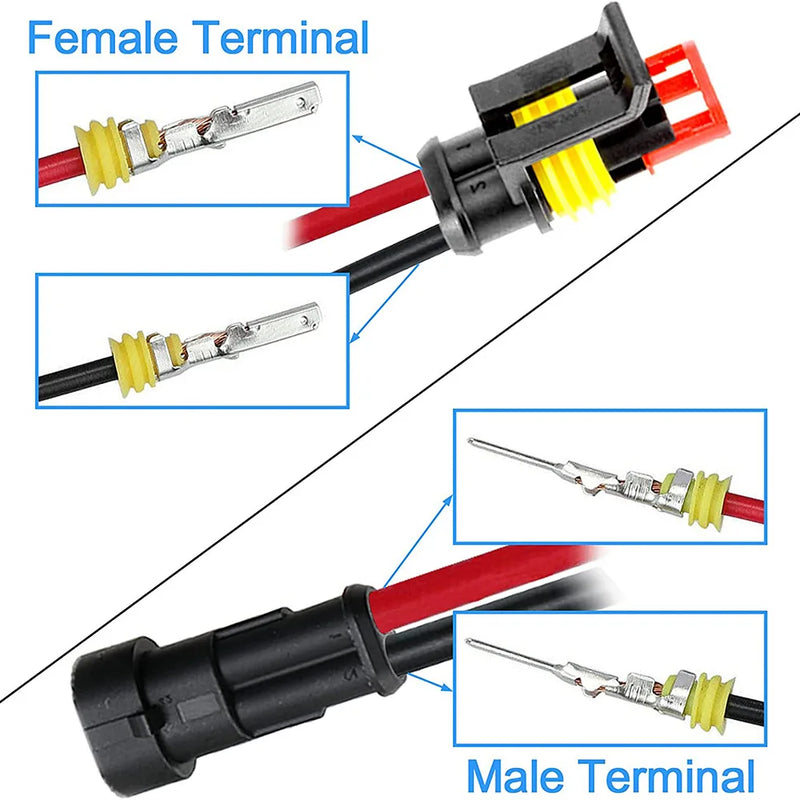 352PCS DJ1.5AMP automobile waterproof connector 1P2P3P4P6P hole HID male and female 0.85 harness plug connector kit