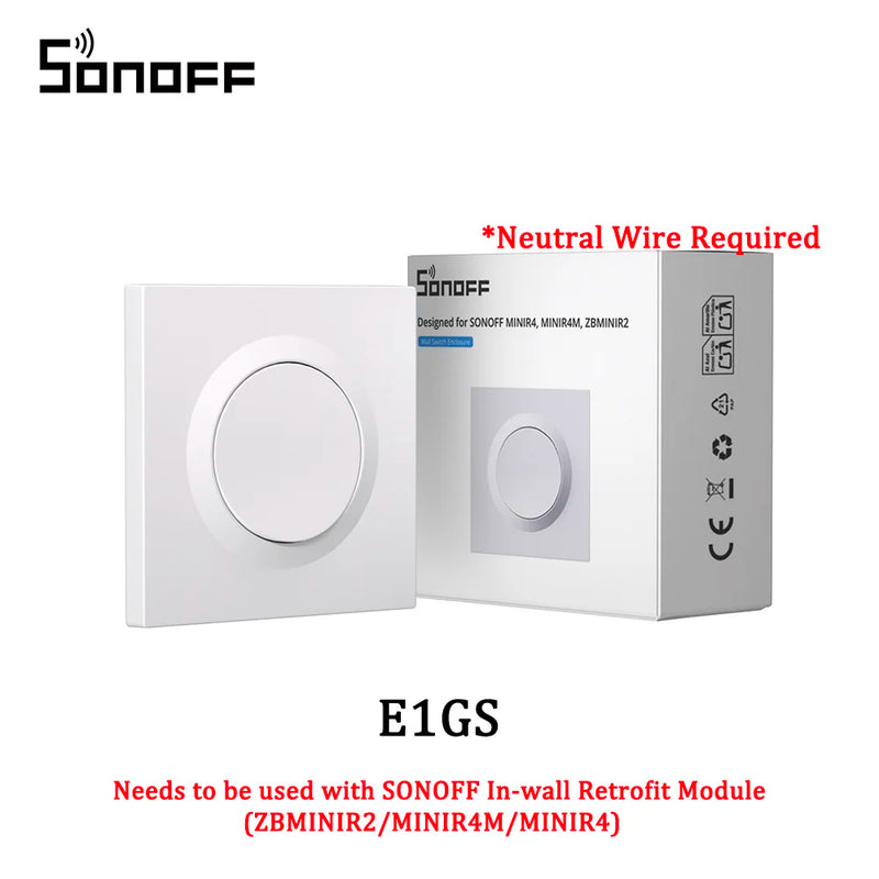 SONOFF E1GS Wall Switch Enclosure PC Material Ultra-Slim Design Installation Enclosure For Fusion Series MINIR4/MINIR4M/ZBMINIR2