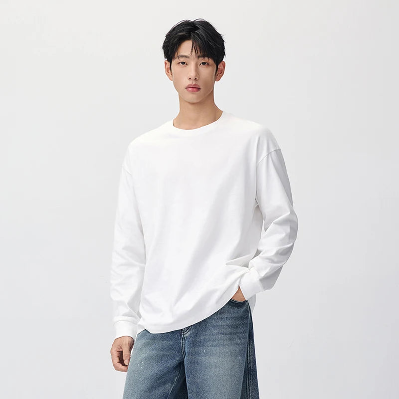 Semir Men Knit Tshirt Versatile Solid Color Crew Neck 2026 New Winter Daily Wear Urban Casual Style Cold Weather Layering