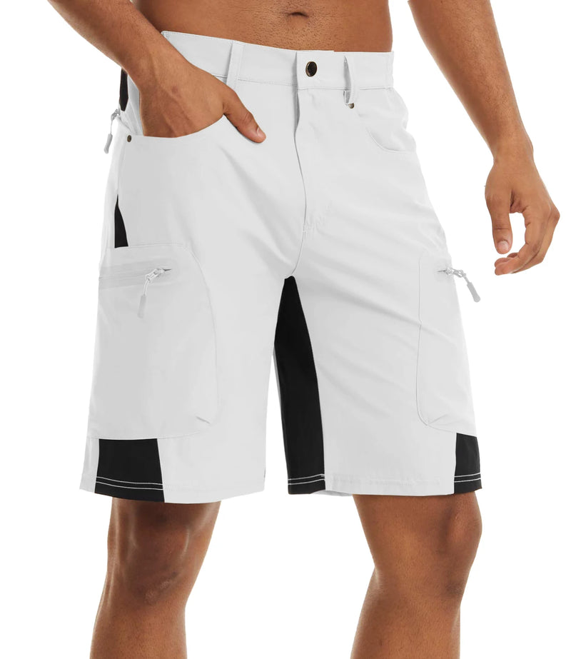 TACVASEN Men Summer Outdoor Shorts Quick Dry Knee Length Hiking Fishing Running Shorts Lightweight Multi-Pockets Workout Shorts