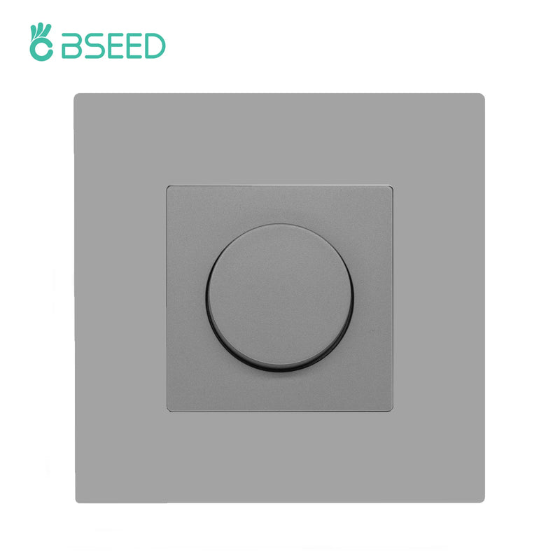 BSEED Mechanical Dimmer Switch Led Dimmable Wall Light Switches EU Standard Lamp Switch Brightness Adjustable Glass Frame 10A