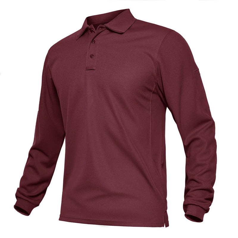 TACVASEN Summer Long Sleeve Performance Quick Drying Polos T-shirts Mens Office Shirt Golf Team Work Shirts Casual Tops