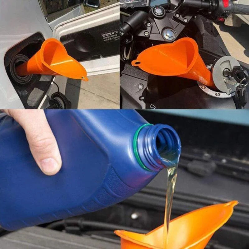 Car Long Handle Funnel Gasoline Fuel Tool Splashproof Plastic Oil Jug Motorcycle Fuel Tool，Long handled splash proof oil funnel