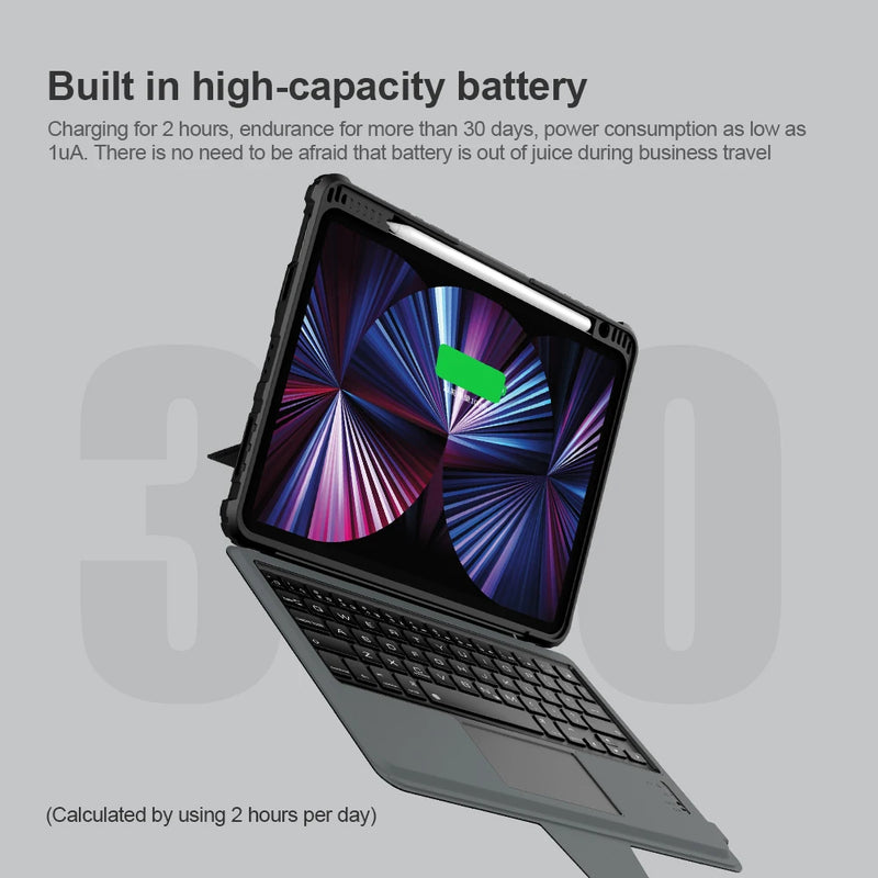 Nillkin Bluetooth Keyboard Case for iPad Air 13 11 M2 2024 for iPad Pro 13 11 inch Folding Keyboard Cover Built-in Pen Holder