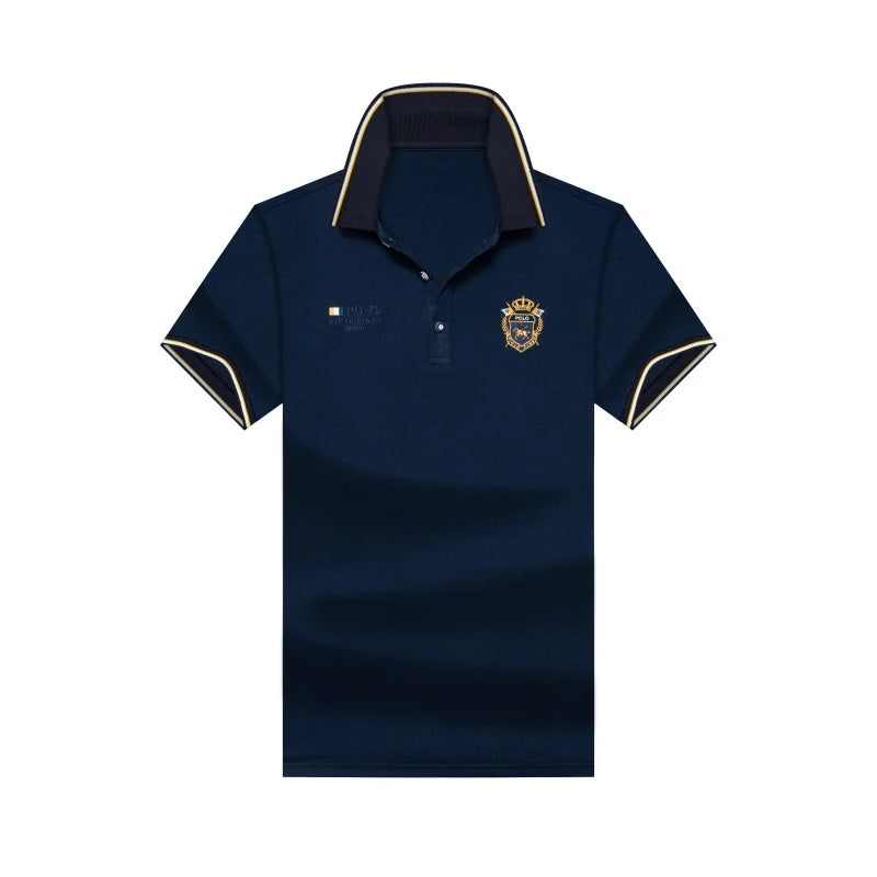 High Quality Man Short-Sleeved Polo Shirt Lapel Button Embroidery Summer Hot-Selling Polo Shirt Business Casual Men's Clothing
