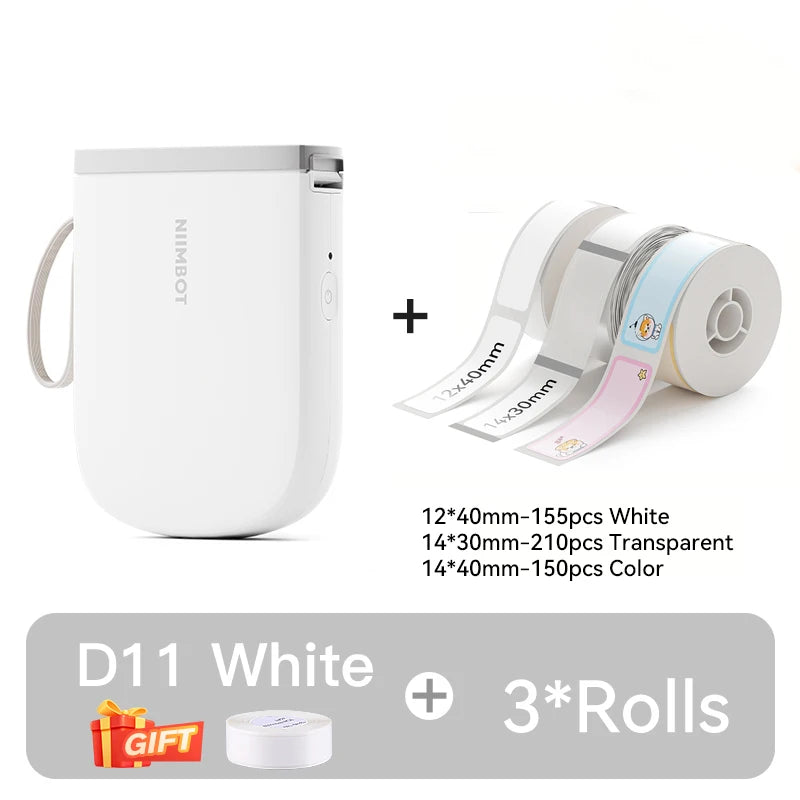 NIIMBOT D11 New Version Label Printer Mini Portable 300DPI Bluetooth Wireless Label Maker Name Tag Kitchen Sticker PrintingMaker