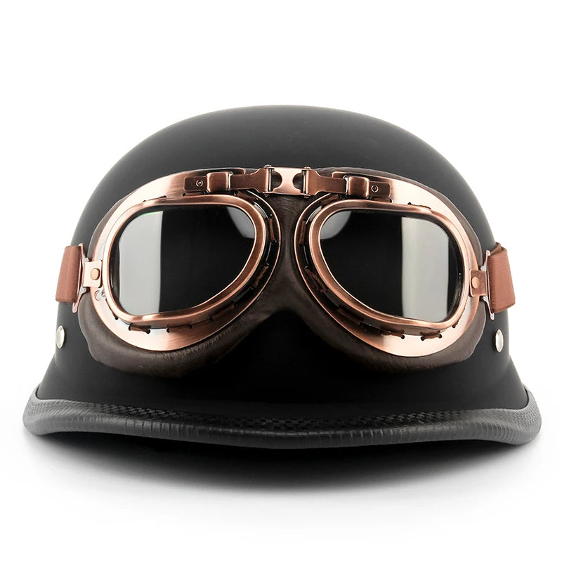 ABS material motorcycle helmet casco moto retro World War II German military helmet with goggles capacete