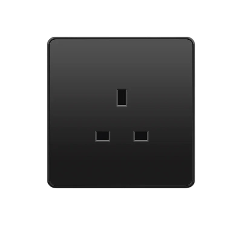 Black Uk 13A Smart Fast Charging Type C18W Charging Socket,1gang2way Wall Light Switch ,Universal Double Five-hole USB C Outlet