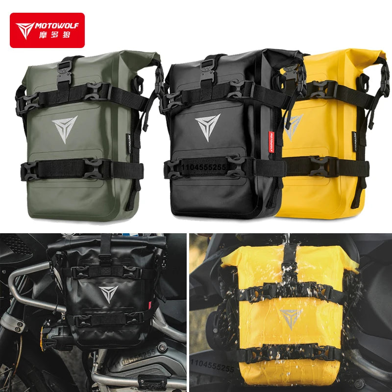 កាបូបសម្រាប់ជួសជុលម៉ូតូ Motowolf ការពារទឹកជ្រាប សម្រាប់ដាក់ដងស្ទាក់ម៉ូតូ កាបូបស្ពាយចំហៀង កាបូបសម្រាប់ដាក់ឧបករណ៍ជួសជុលម៉ូតូ