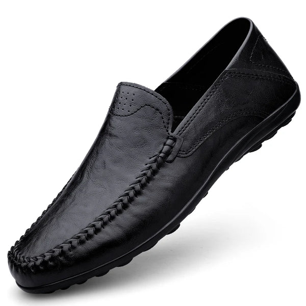 Summer Hollow Out Slip-on Leather Driving Loafers for Men Soft Soles Lightweight Walking Moccasin Shoes big size 48 49