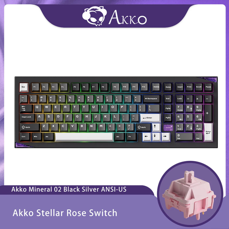 Akko Mineral 02 Keyboard/Barebone Kit Aluminum 102 Keys VIA RGB Hot Swap Tri-mode Wireless Custom Mechanical Keyboard/Kit Gasket