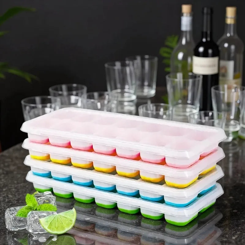 14-Square Ice Tray Ice Cube Tray -Anti-Spill Freezing Mold, Easy Release Non-Stick Ice Maker, Suitable for Drinks and Freshness