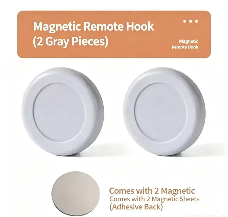 2 Circular Magnetic Hooks with No Drilling for Bedroom Remote Control Storage, Wall Mounted Router Socket Holder