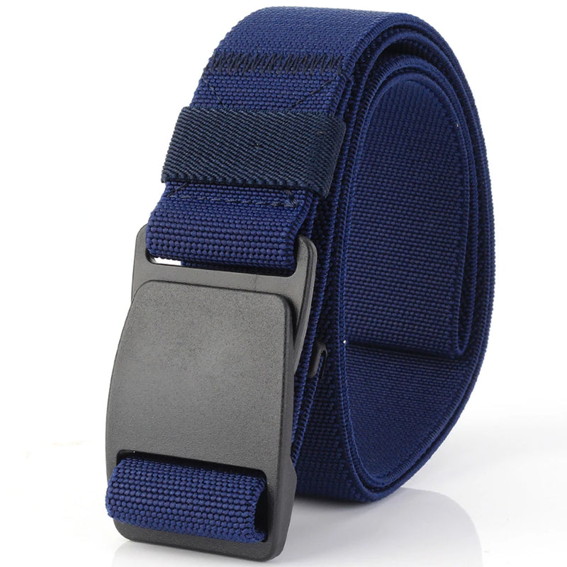 TUSHI New Men's Canvas Belt Plastic Buckle Metal-Free Nylon Tactical Waist Belt Women's Belt Outdoor Hiking Webbing Belt Neutral