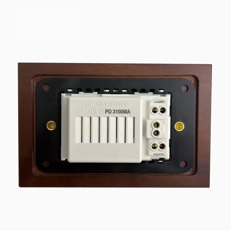 Pure solid wood antique American wall socket switch panel, Brazil Taiwan Thai Japan b&B vintage 15A wall light switch 118mm*75mm